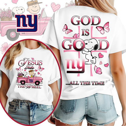 NYG x NFL Jesus Take The Wheel God Is Good 3D Shirt