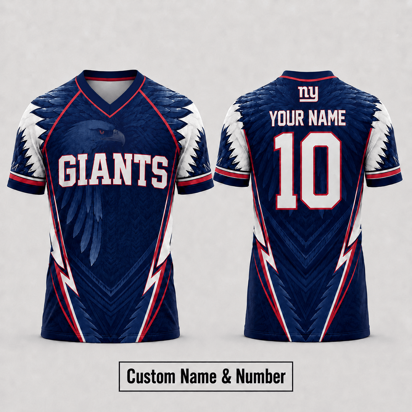 NYG x  NFL Premium Custom Name And Number Jersey For Fierce Football Fans
