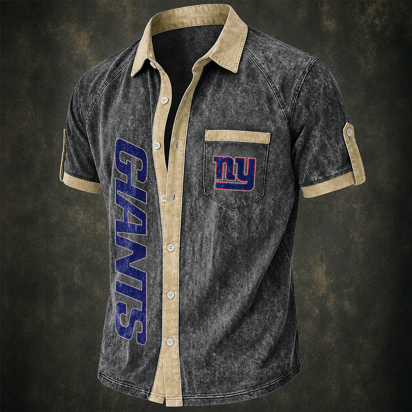 NYG x NFL Short-Sleeve Button-Up Sports Shirt