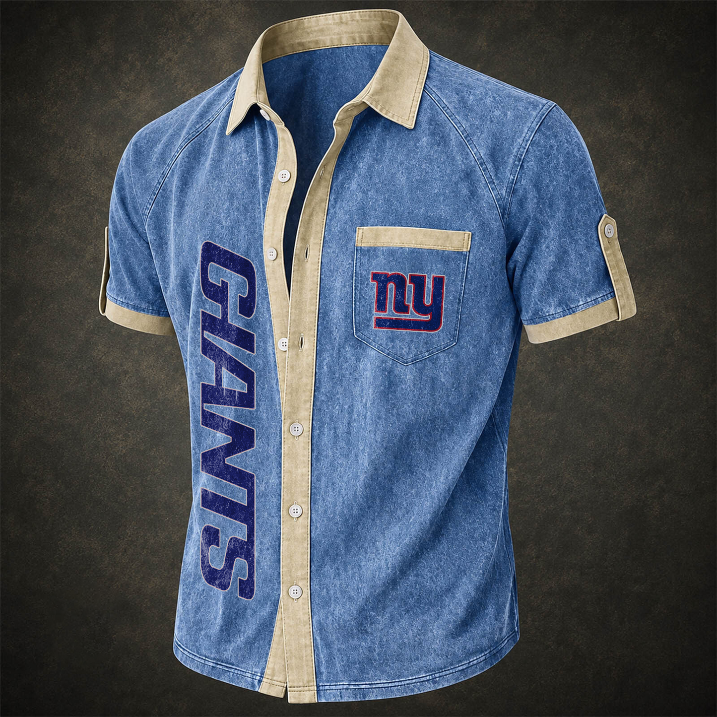 NYG x NFL Short-Sleeve Button-Up Sports Shirt