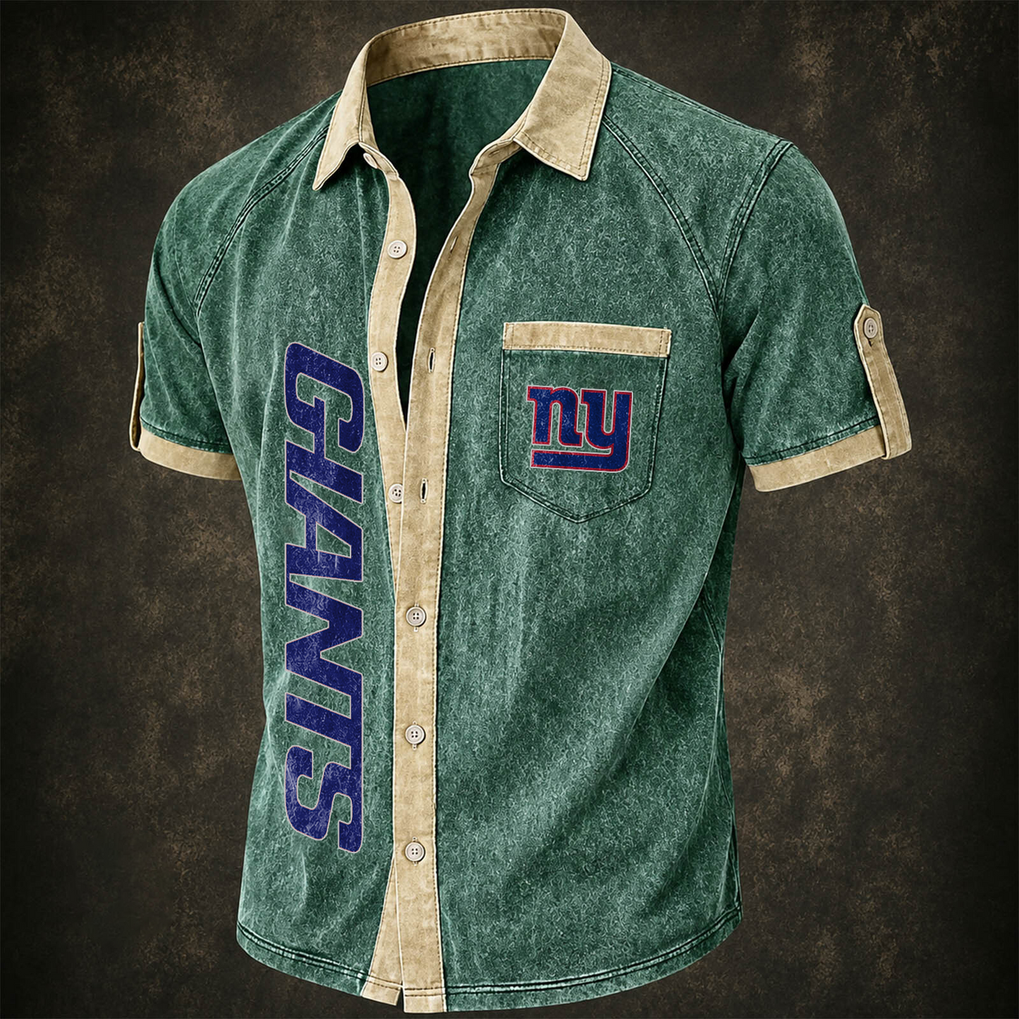 NYG x NFL Short-Sleeve Button-Up Sports Shirt