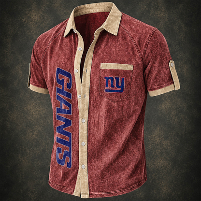 NYG x NFL Short-Sleeve Button-Up Sports Shirt