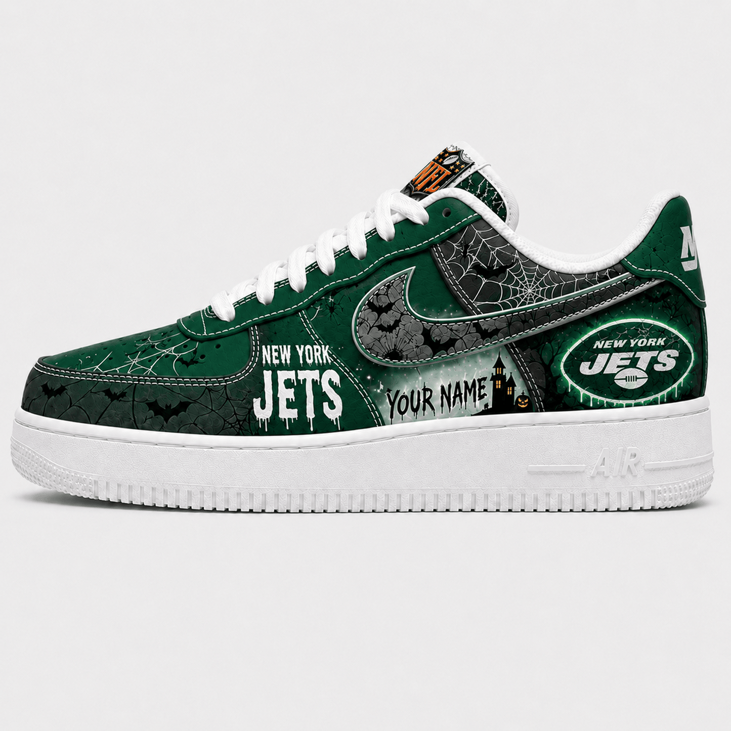 NYJ x NFL Fear The Team Halloween AF1 Sneakers 1807