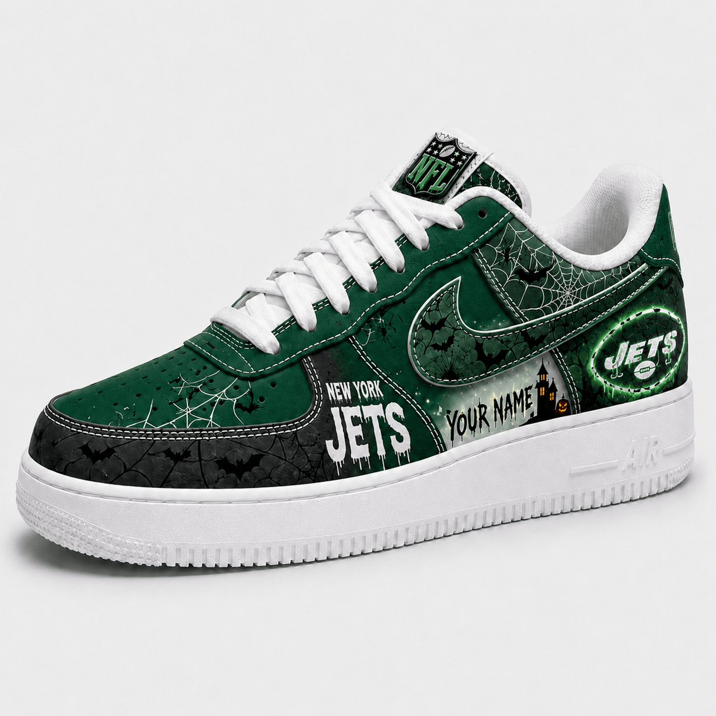 NYJ x NFL Fear The Team Halloween AF1 Sneakers 1807