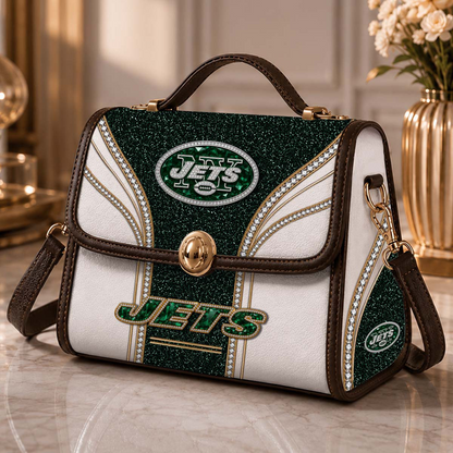 NYJ x NFL Glitter Leather Handbag
