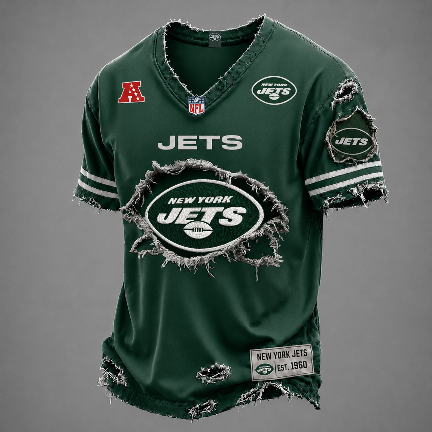 NYJ x NFL LUXURY V-Neck T-Shirt V3 1906