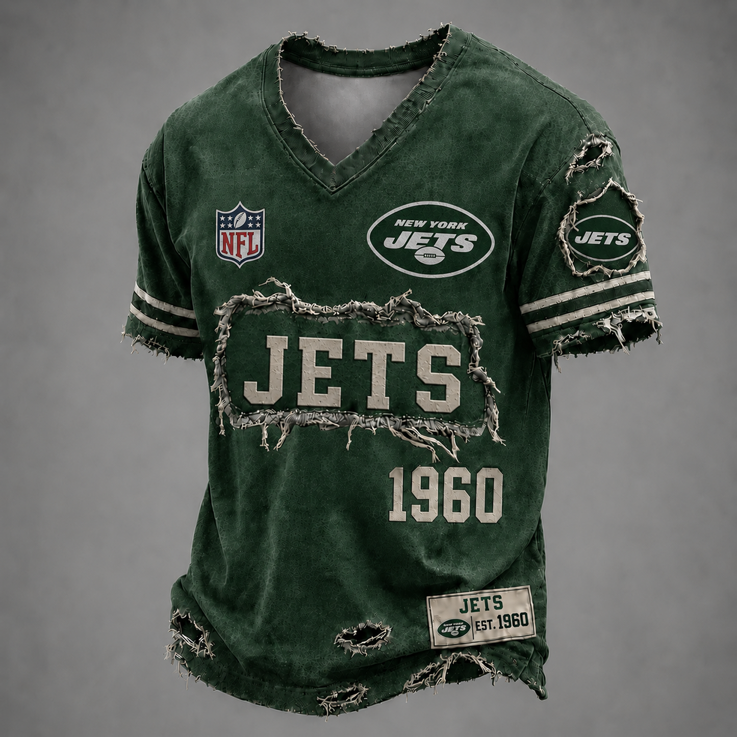 NYJ x NFL LUXURY V-Neck T-Shirt 3005 DatND DVT