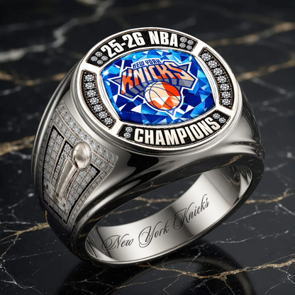 NYK x 2026 NBA Finals Champions 3D Engraved Ring 1506