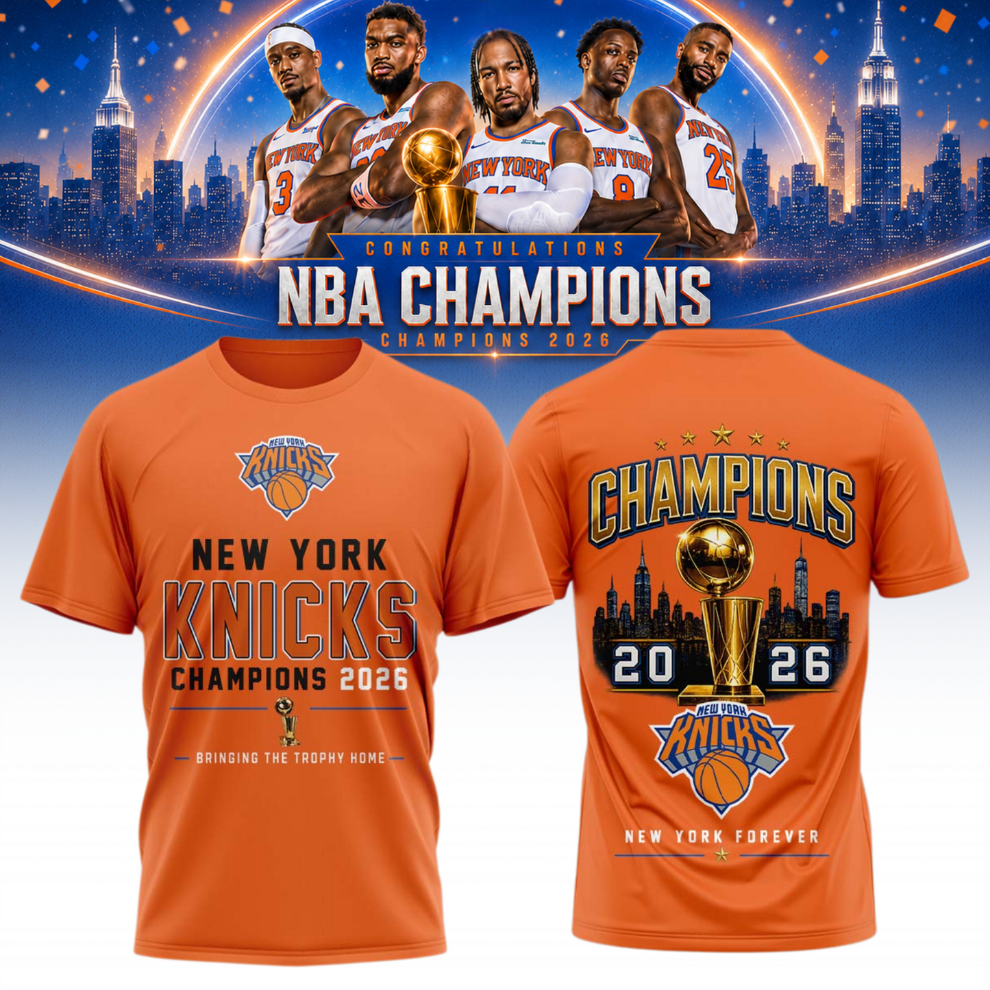 NYK x NBA Champions T-Shirt V4 150626