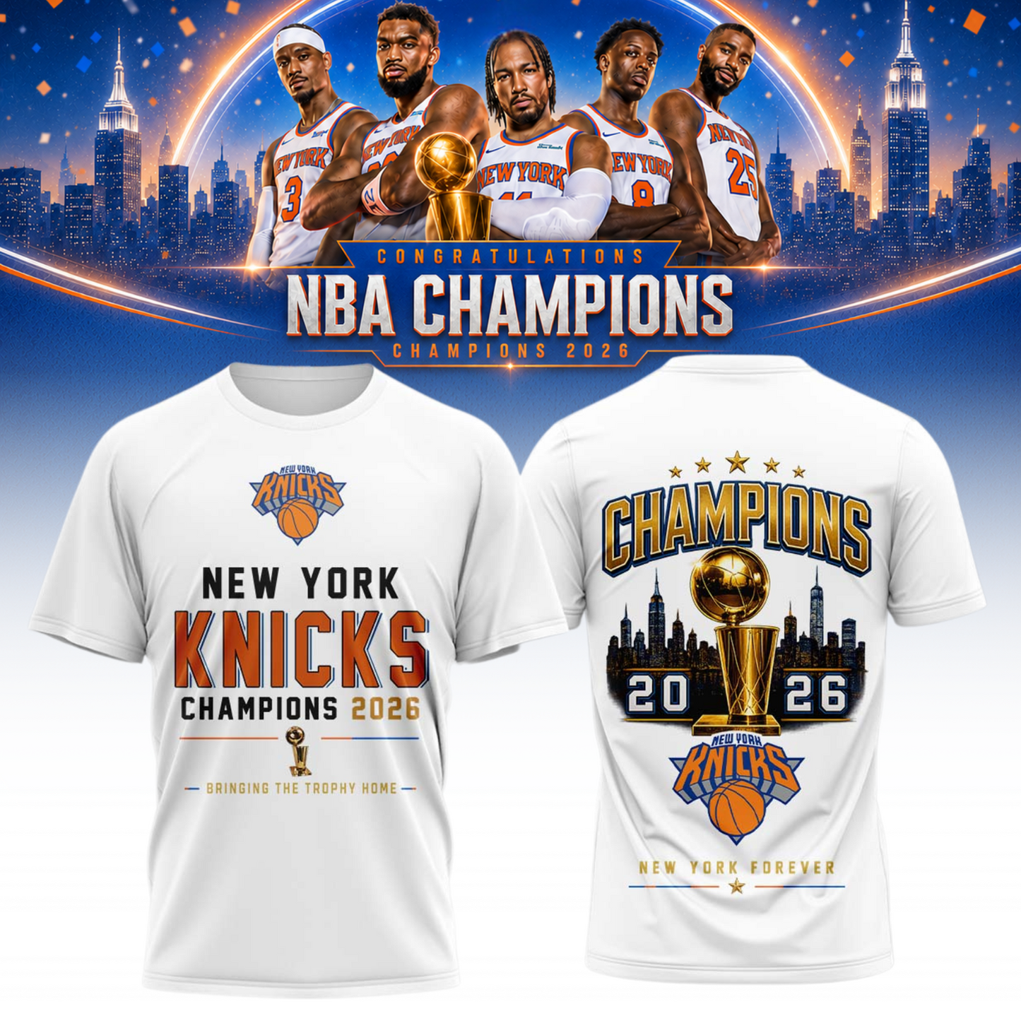 NYK x NBA Champions T-Shirt V4 150626