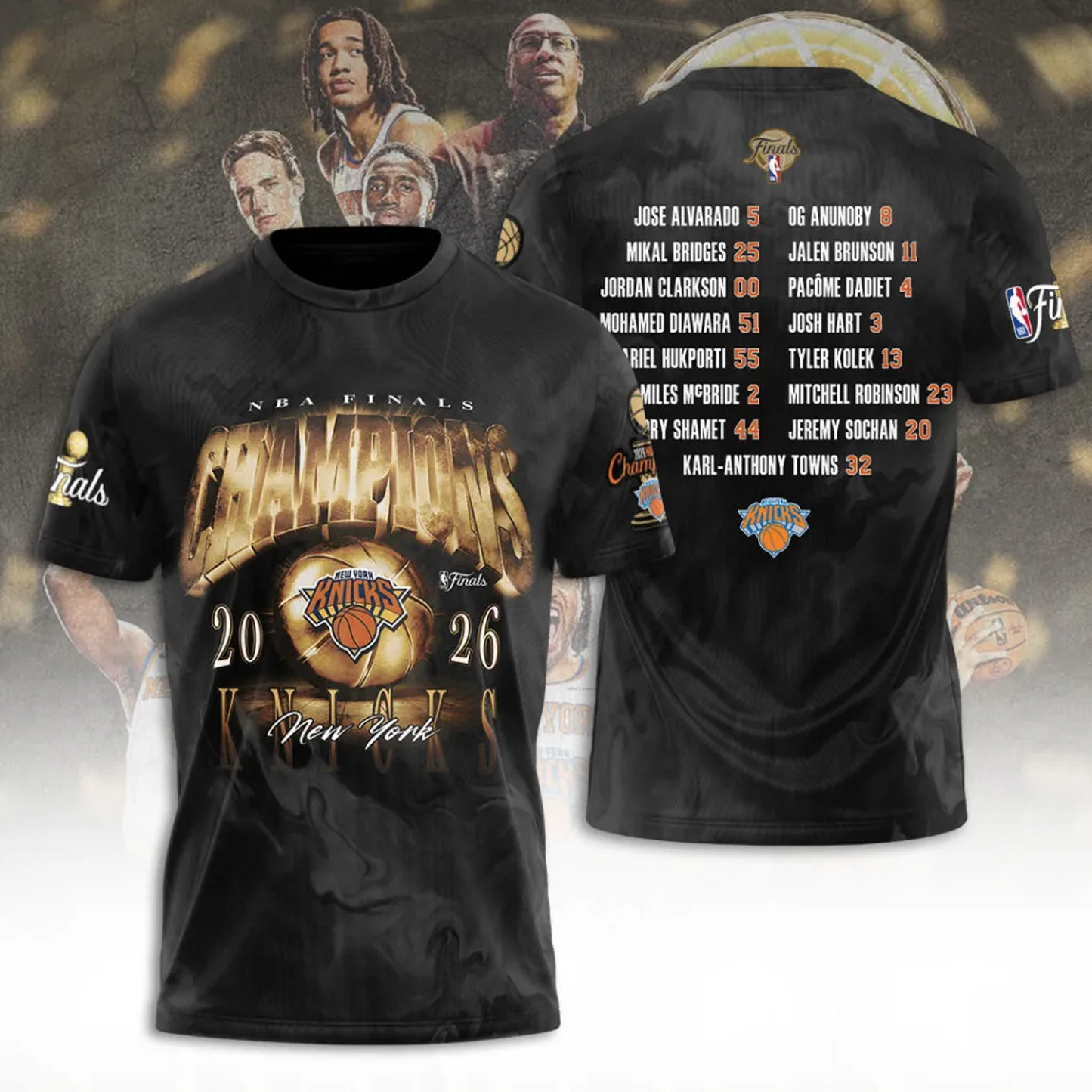 NYK x NBA Finals Champions 2026 3D Shirt V1 1506
