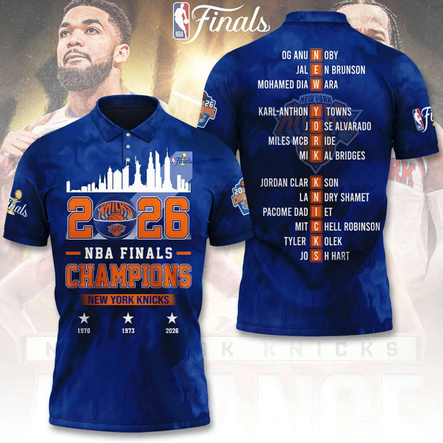 NYK x NBA Finals Champions 2026 3D Shirt V3 1606