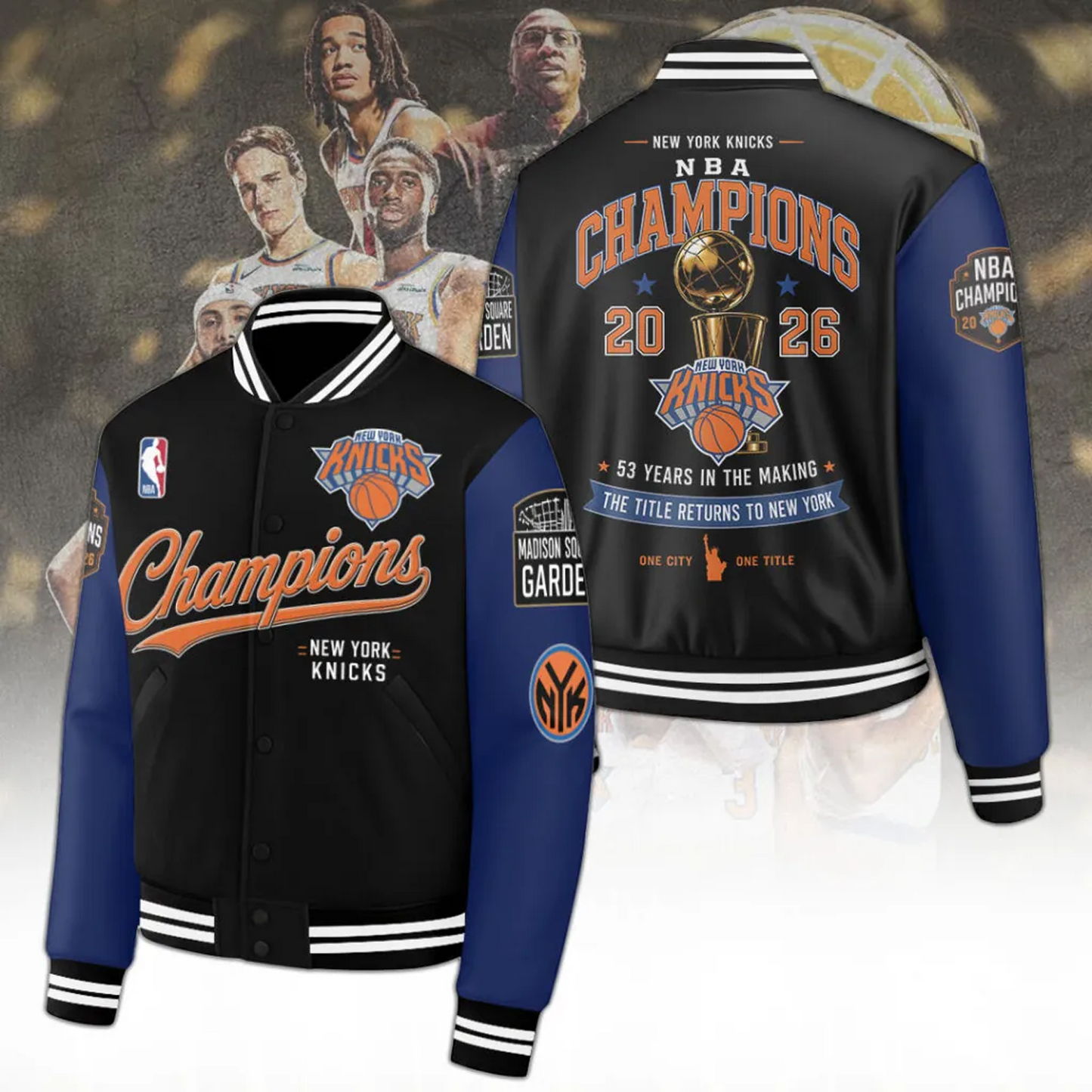 NYK x NBA Finals Champions 2026 Varsity Jacket V2 1606