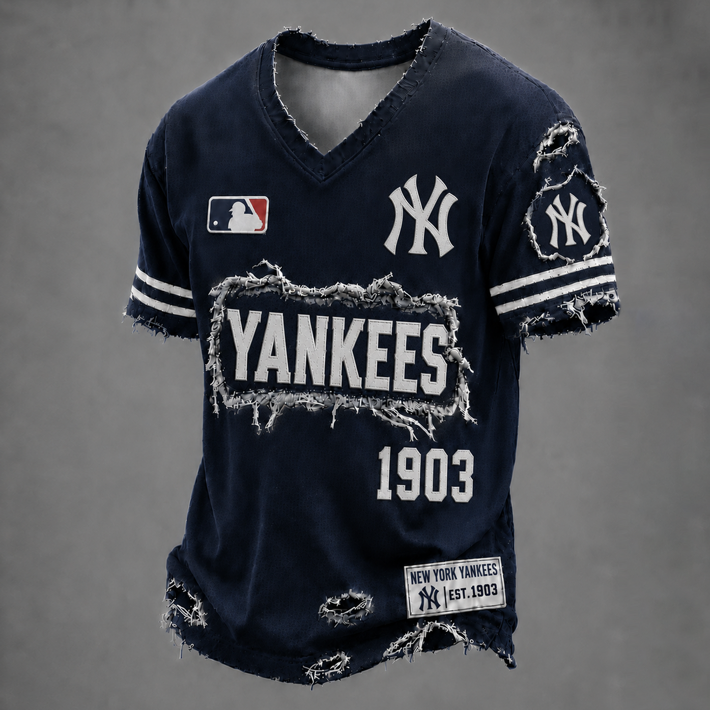 NYY x MLB LUXURY V-Neck T-Shirt 0406 DatND DVT