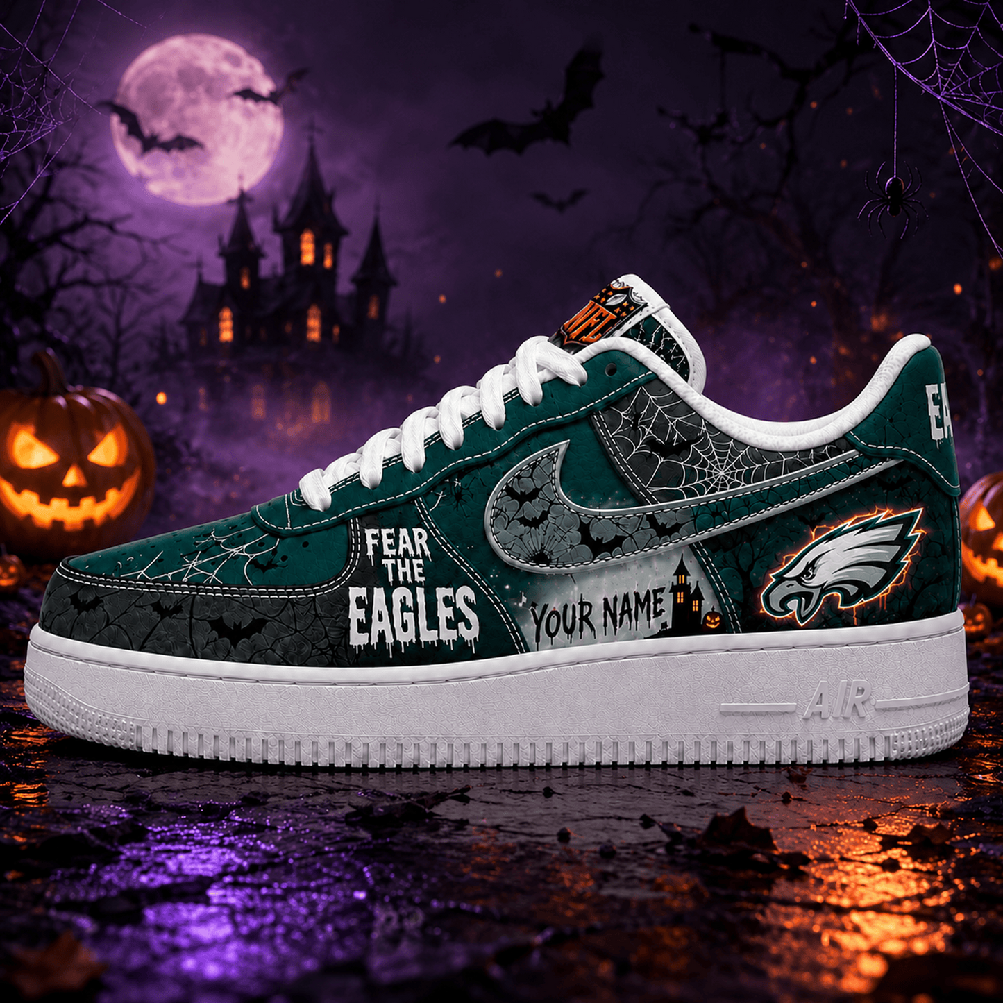 PHI x NFL Fear The Team Halloween AF1 Sneakers 1807