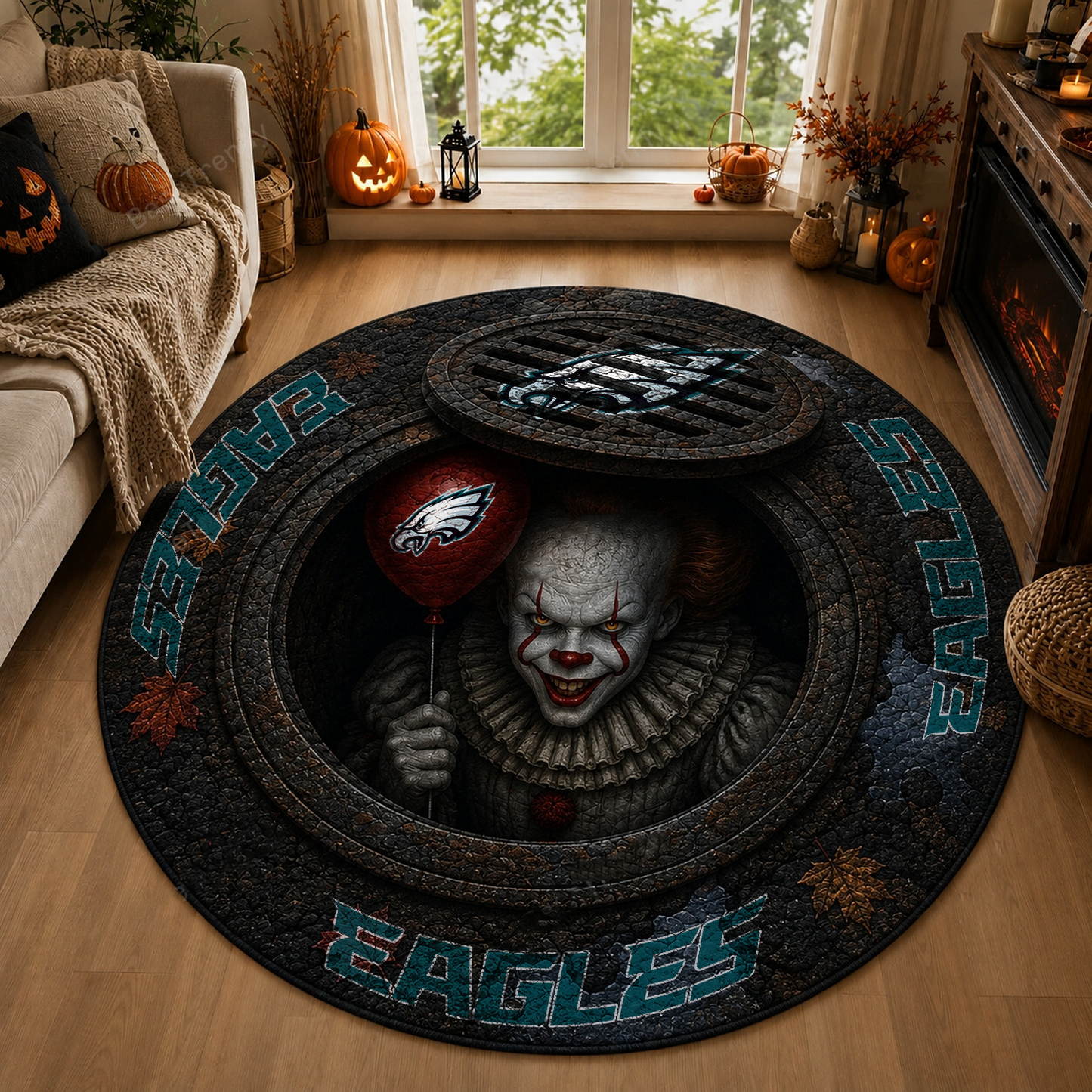 PHI x NFL Halloween IT Rug