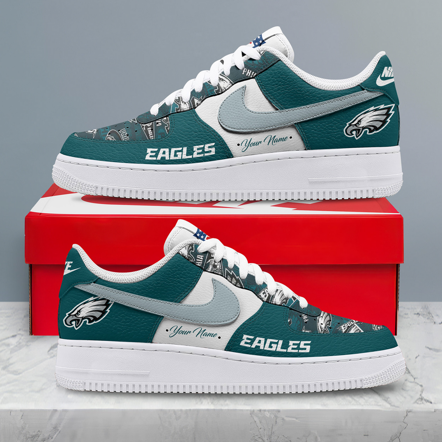PHI x NFL Personalized Team Icon AF1 Shoes