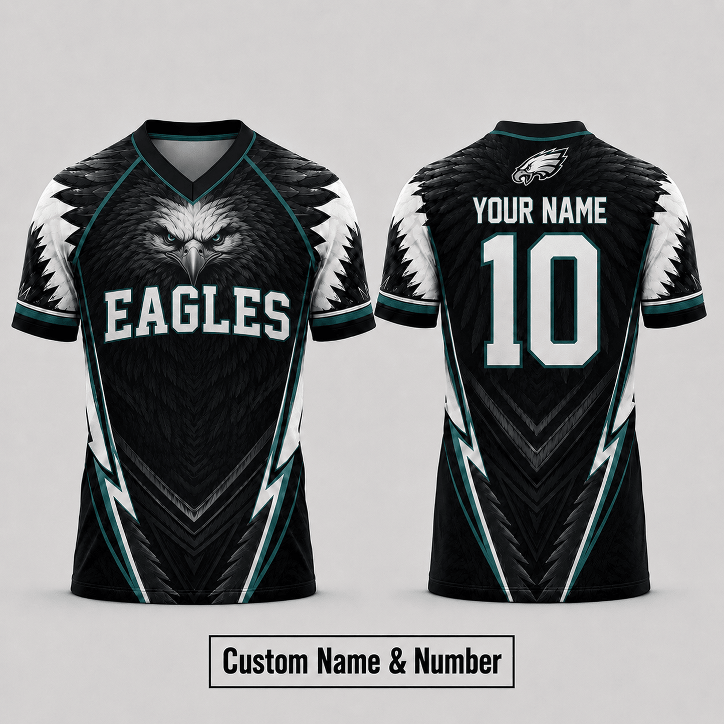 PHI x  NFL Premium Custom Name And Number Jersey For Fierce Football Fans