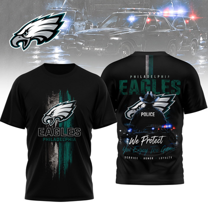 PHI x NFL Premium Police Tribute Team 3D Shirt