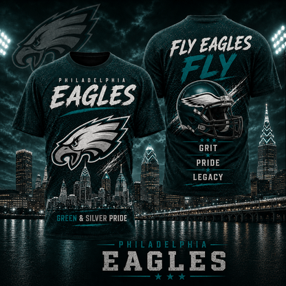 PHI x NFL Premium Skyline Pride Football T-Shirt