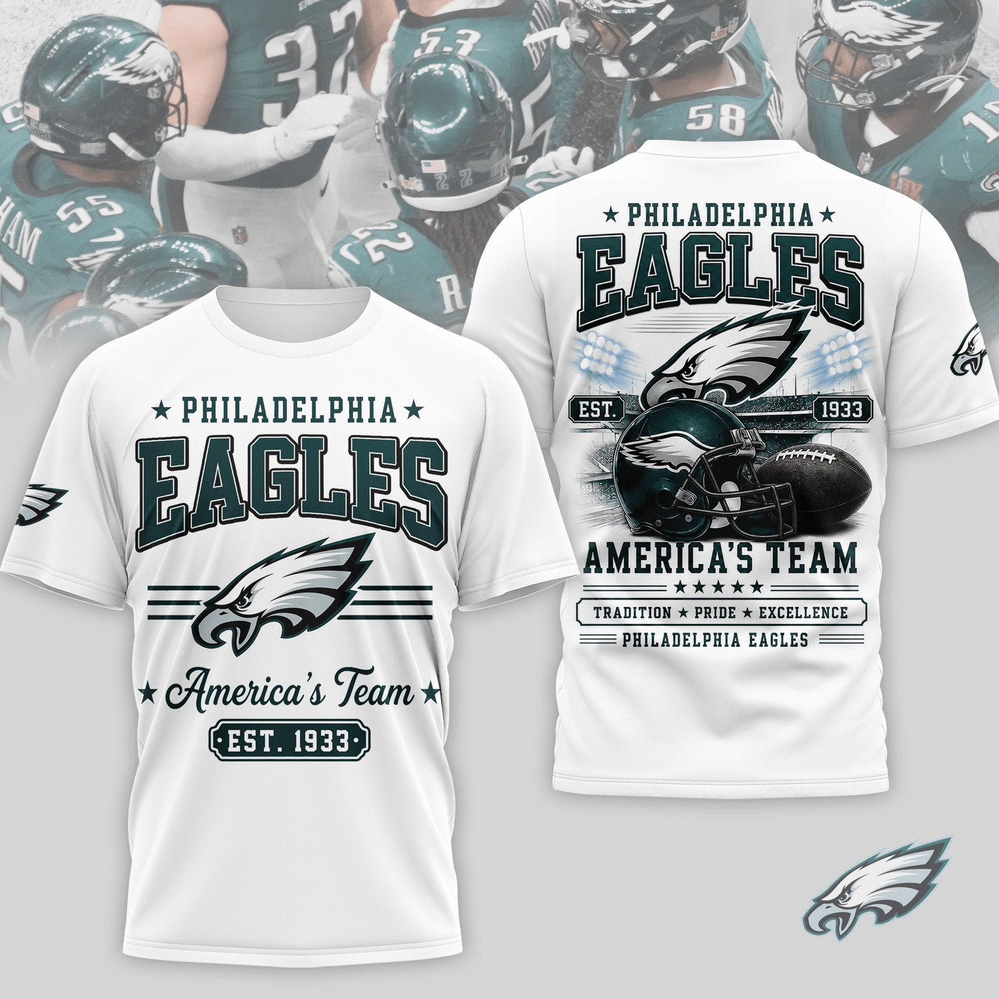 PHI x NFL Premium Team Tradition Pride 3D Shirt