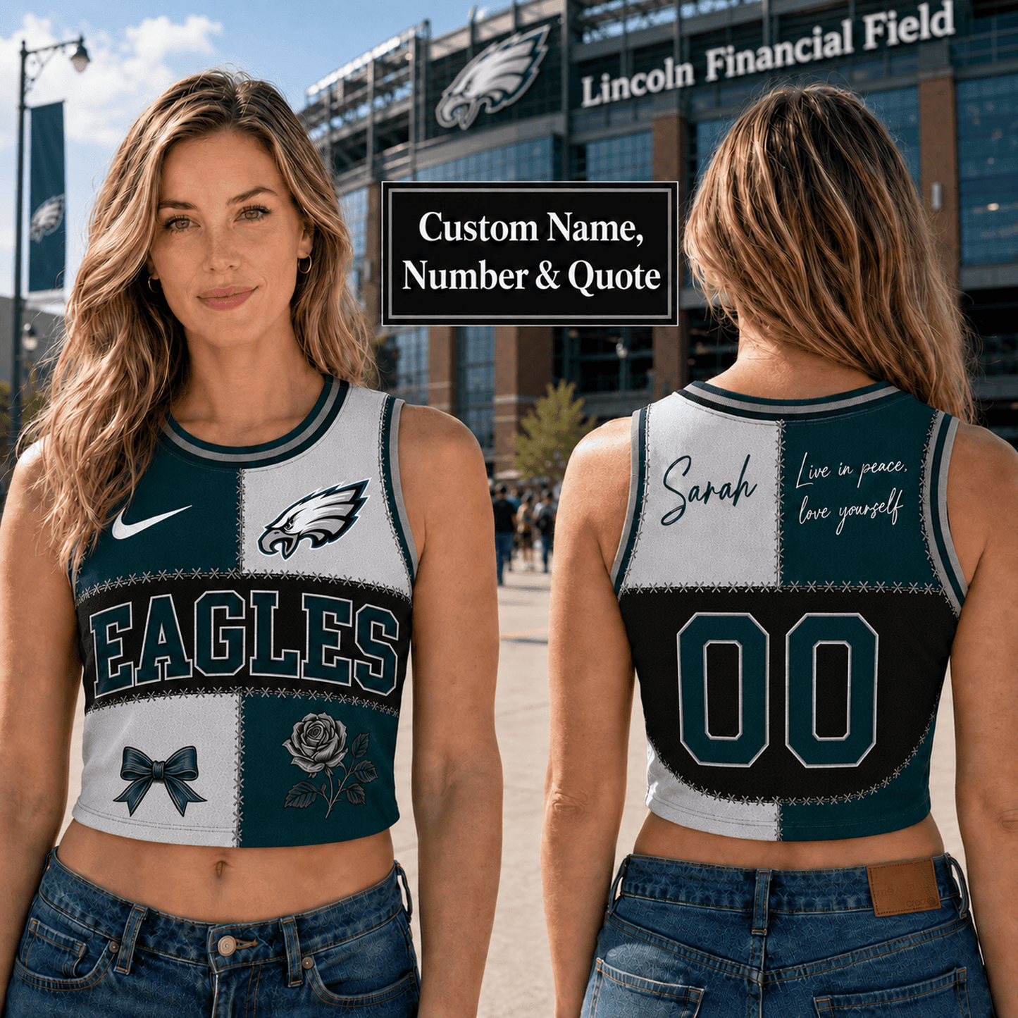PHI x NFL Premium Women Croptop Tank Top