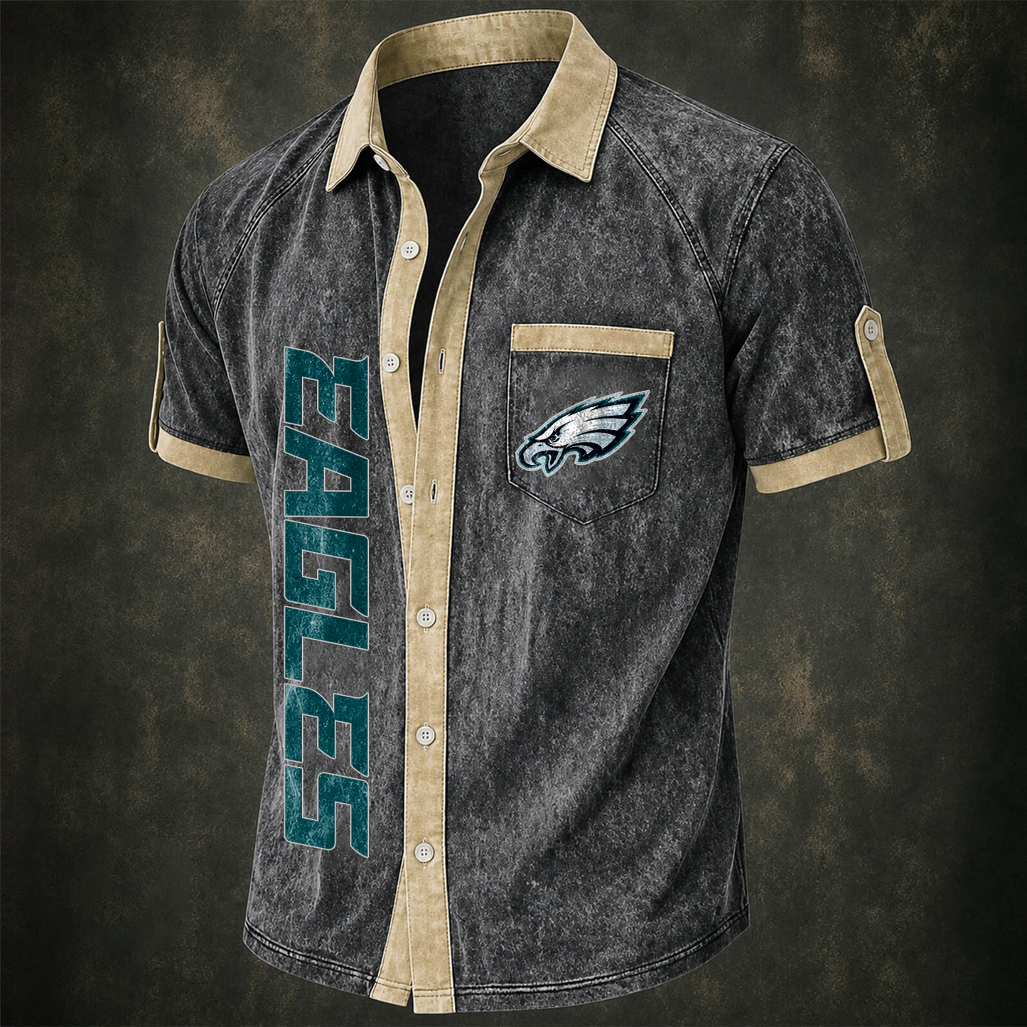PHI x NFL Short-Sleeve Button-Up Sports Shirt