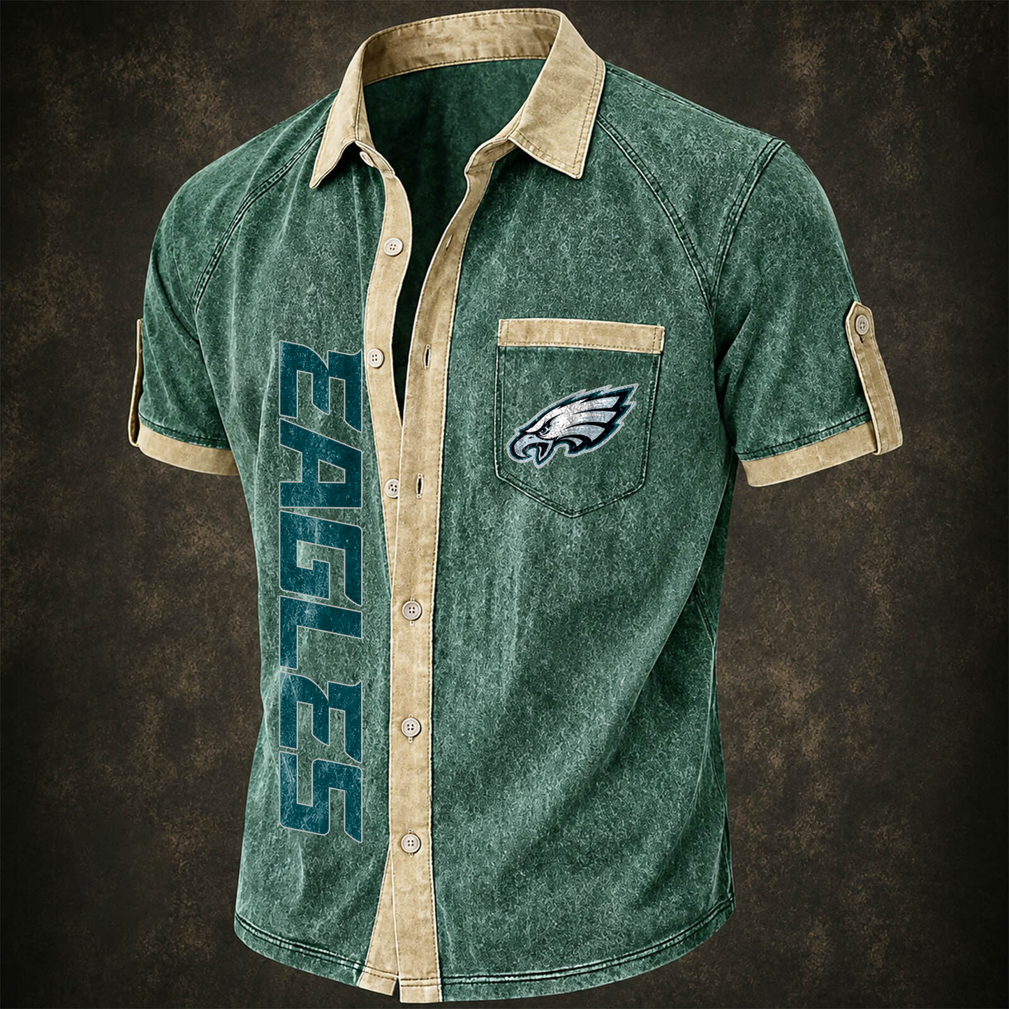 PHI x NFL Short-Sleeve Button-Up Sports Shirt