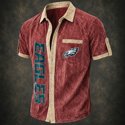 PHI x NFL Short-Sleeve Button-Up Sports Shirt