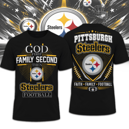 PIT x NFL Faith, Family, Football 3D Shirt