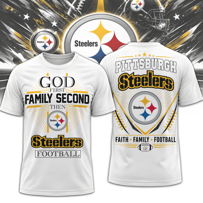 PIT x NFL Faith, Family, Football 3D Shirt