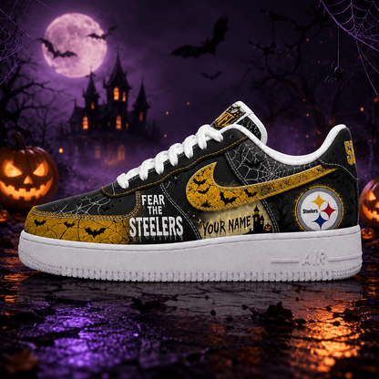 PIT x NFL Fear The Team Halloween AF1 Sneakers 1807