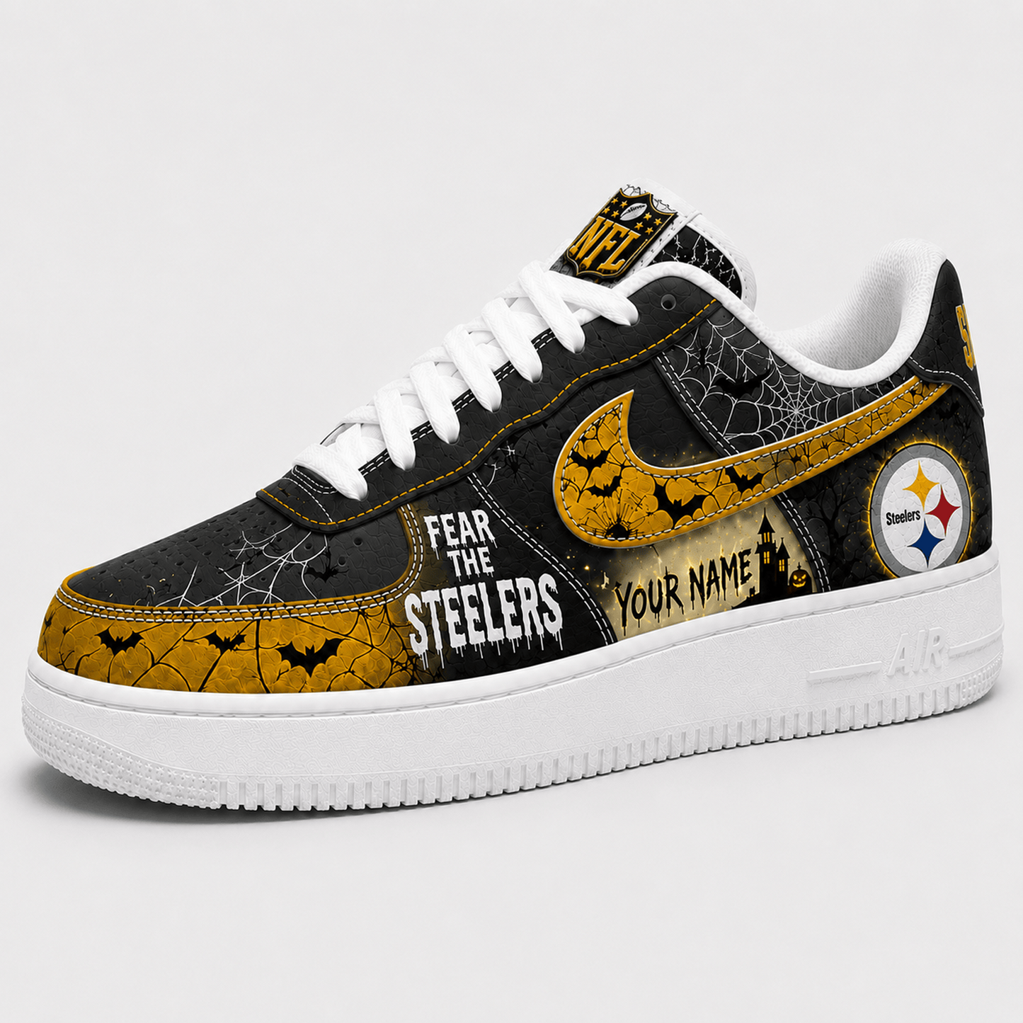 PIT x NFL Fear The Team Halloween AF1 Sneakers 1807