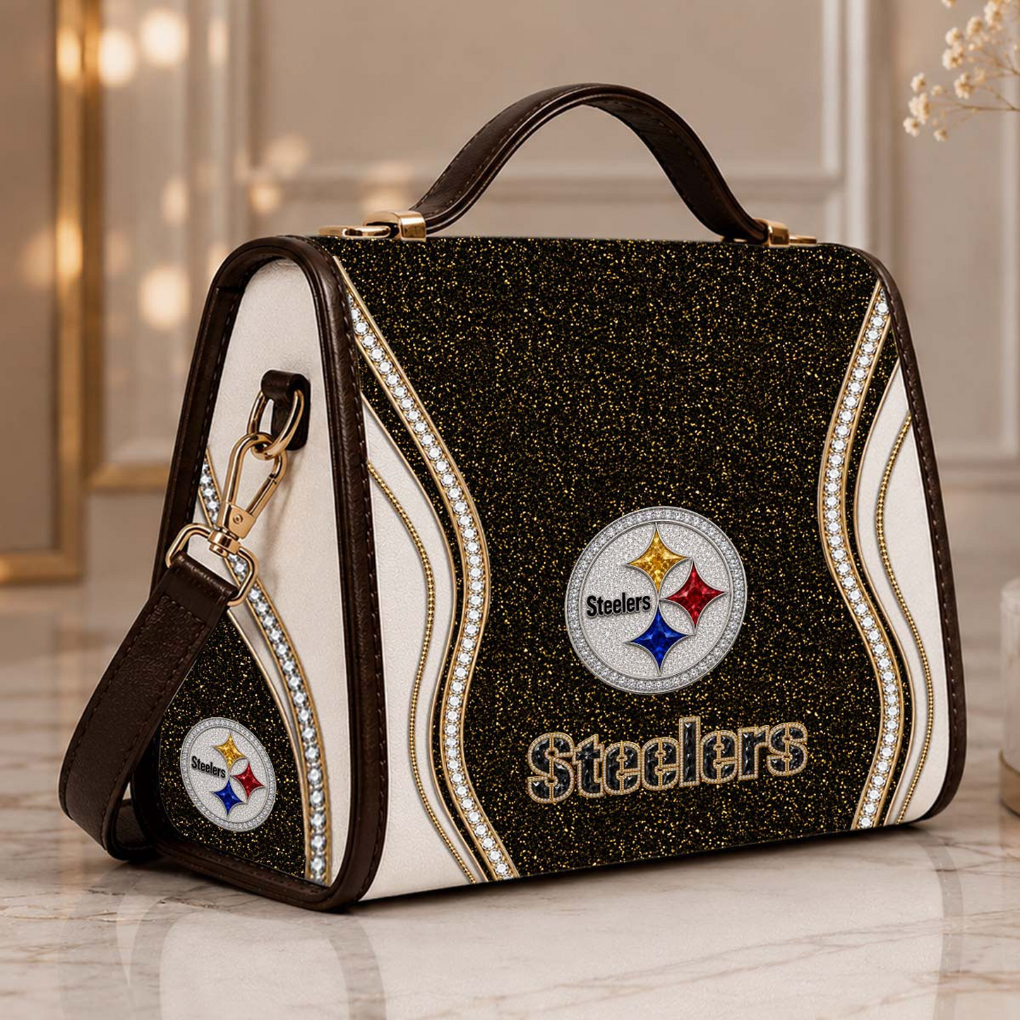PIT x NFL Glitter Leather Handbag