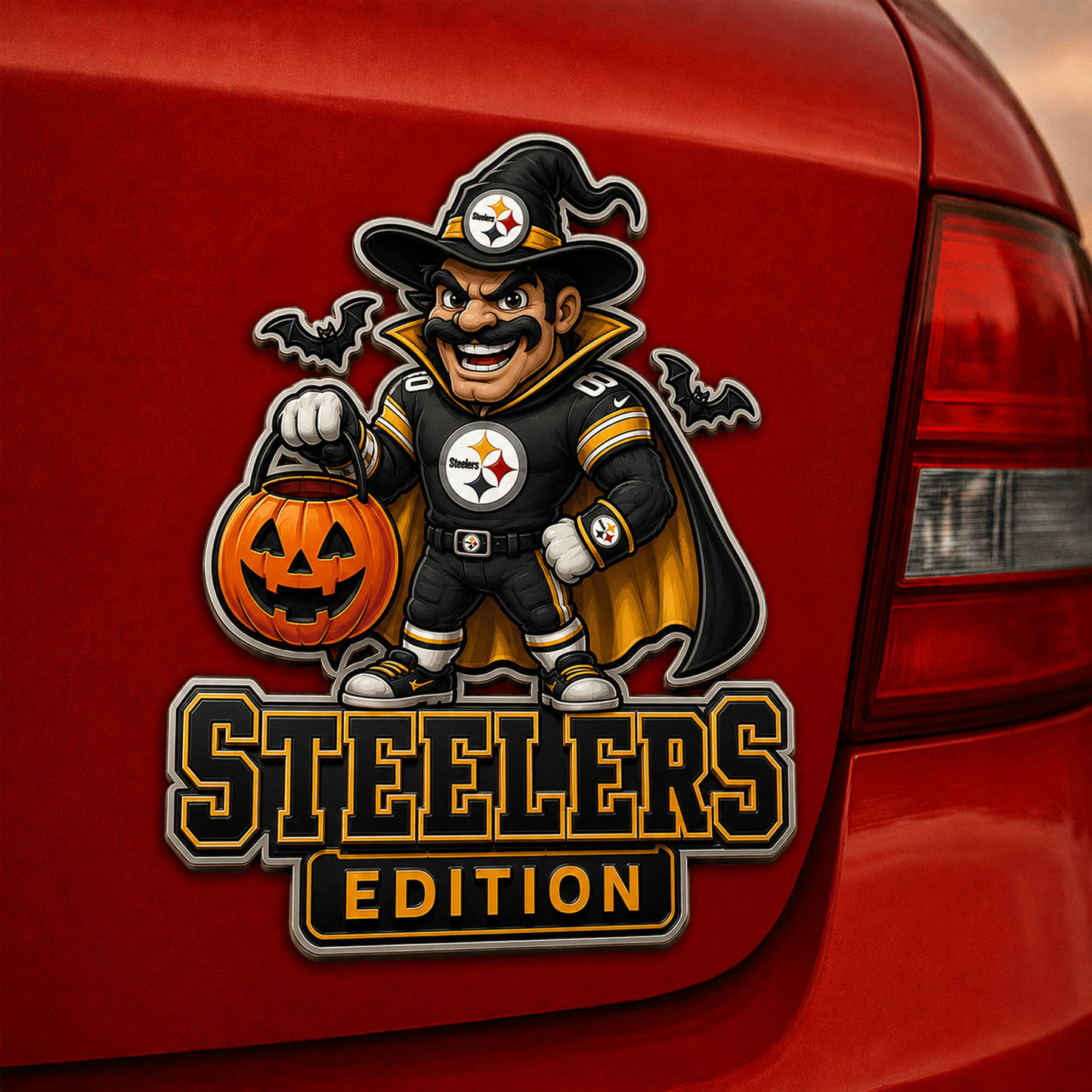 PIT x NFL Halloween Edition Car Namge Badge