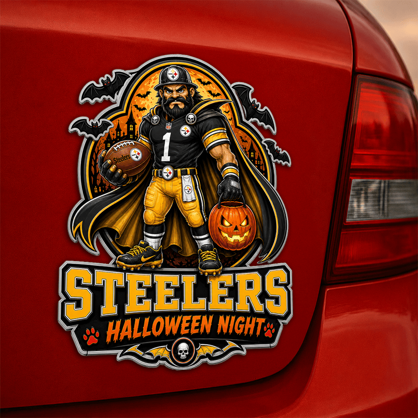 PIT x NFL Halloween Edition Car Namge Badge