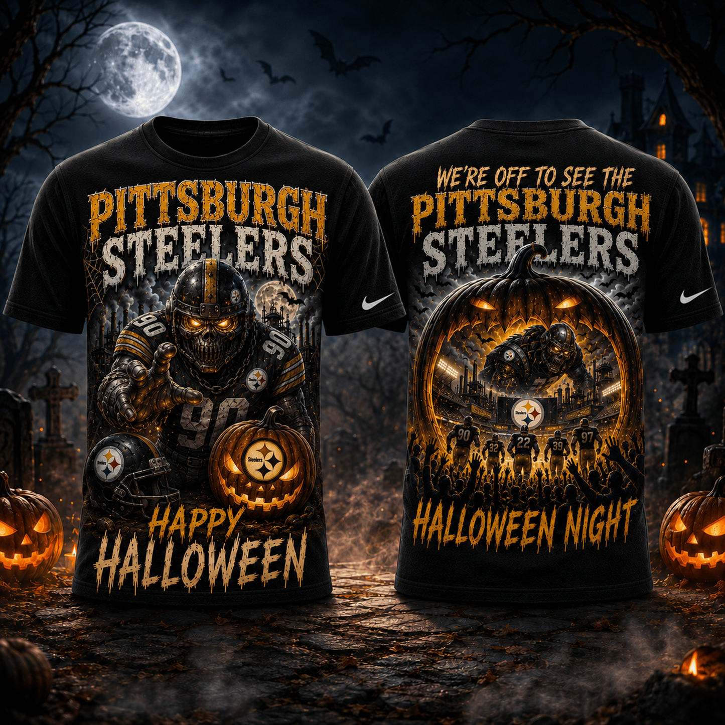 PIT x NFL Halloween Game Day 3D Shirt