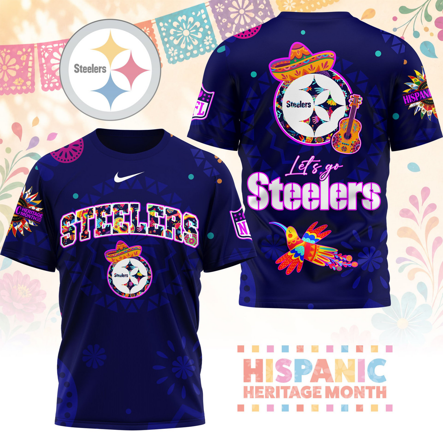PIT x NFL Hispanic Heritage Fiesta 3D Shirt 2007