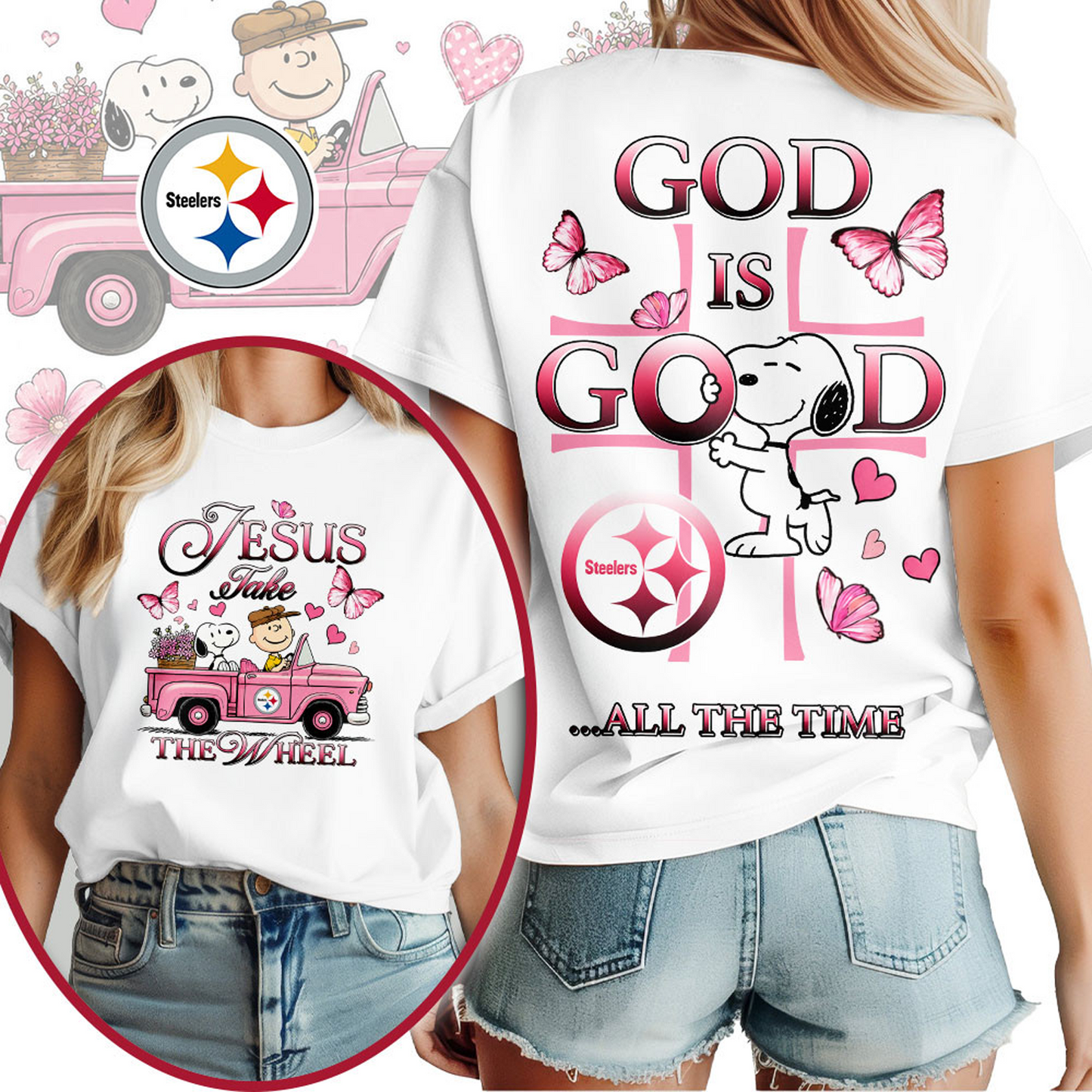 PIT x NFL Jesus Take The Wheel God Is Good 3D Shirt
