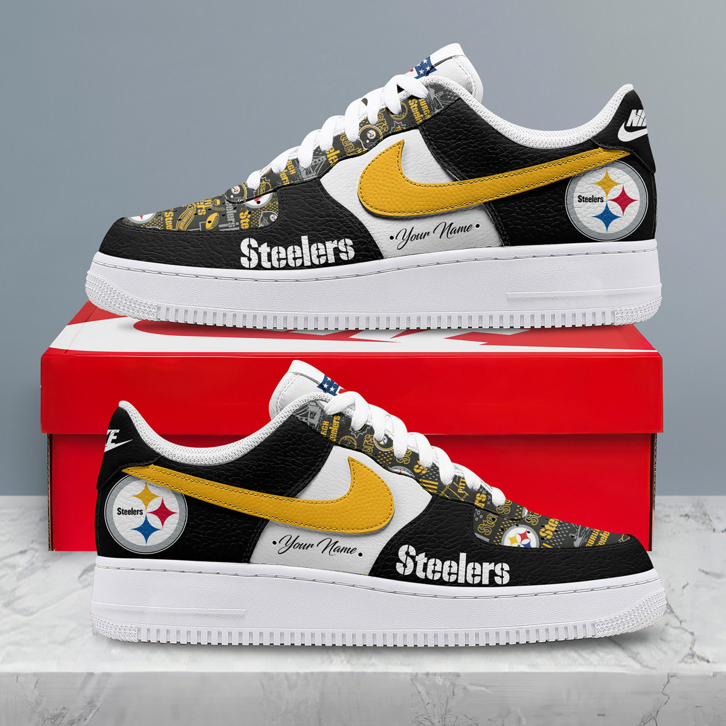 PIT x NFL Personalized Team Icon AF1 Shoes
