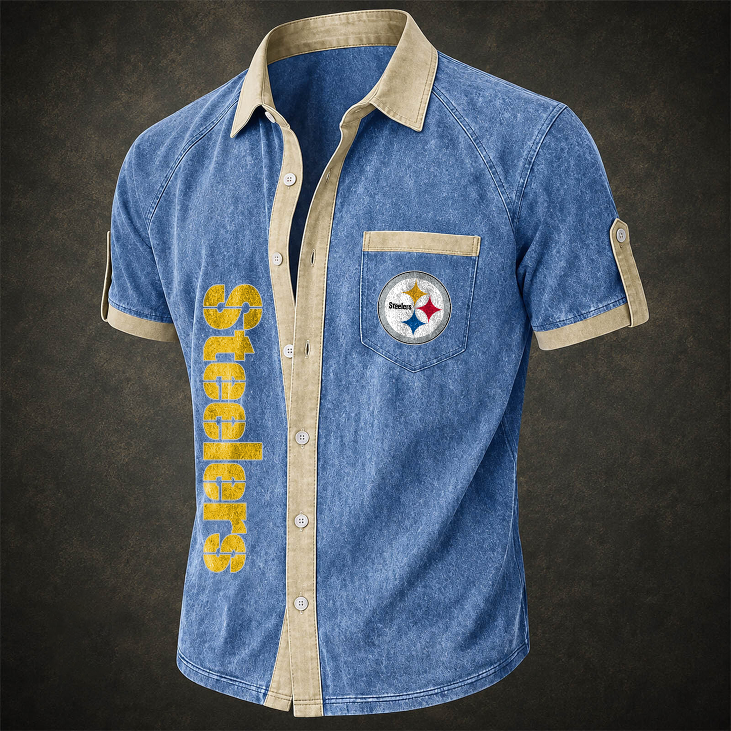 PIT x NFL Short-Sleeve Button-Up Sports Shirt