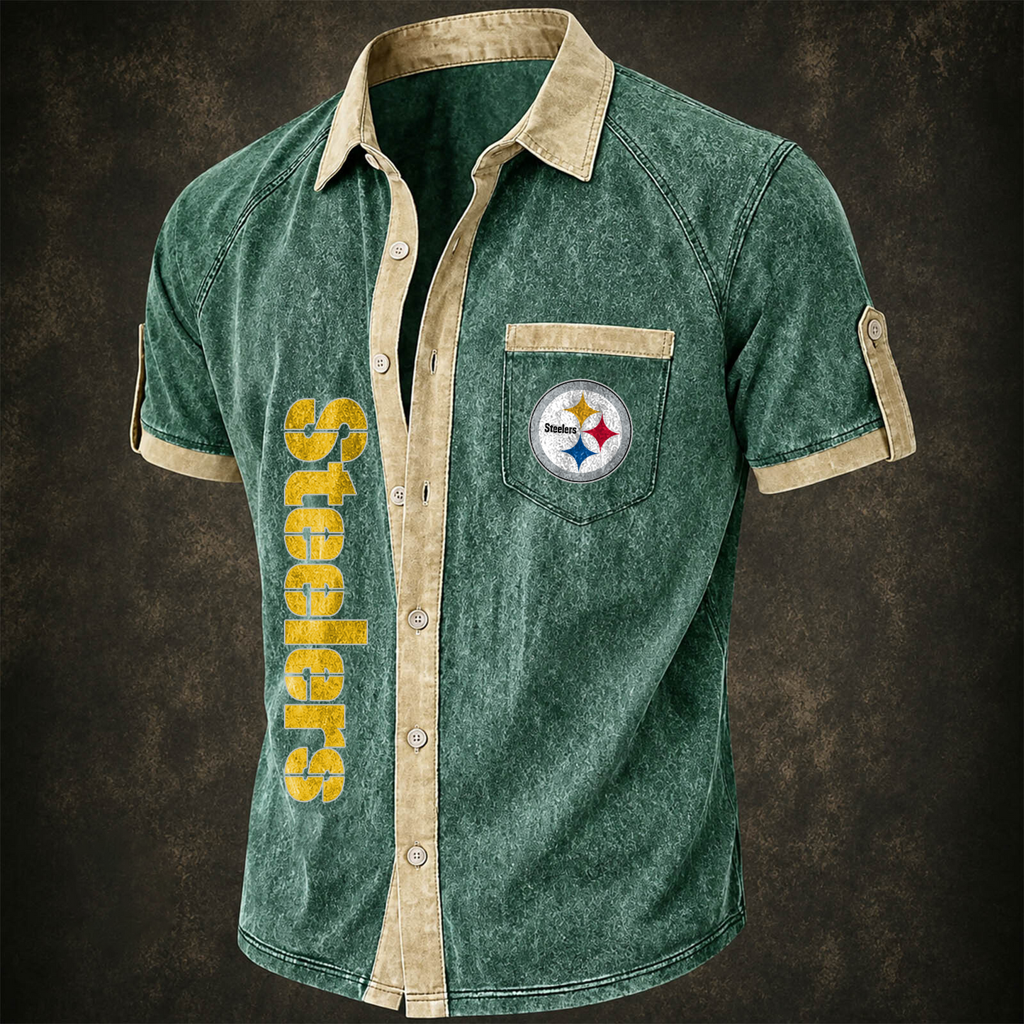 PIT x NFL Short-Sleeve Button-Up Sports Shirt