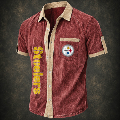 PIT x NFL Short-Sleeve Button-Up Sports Shirt