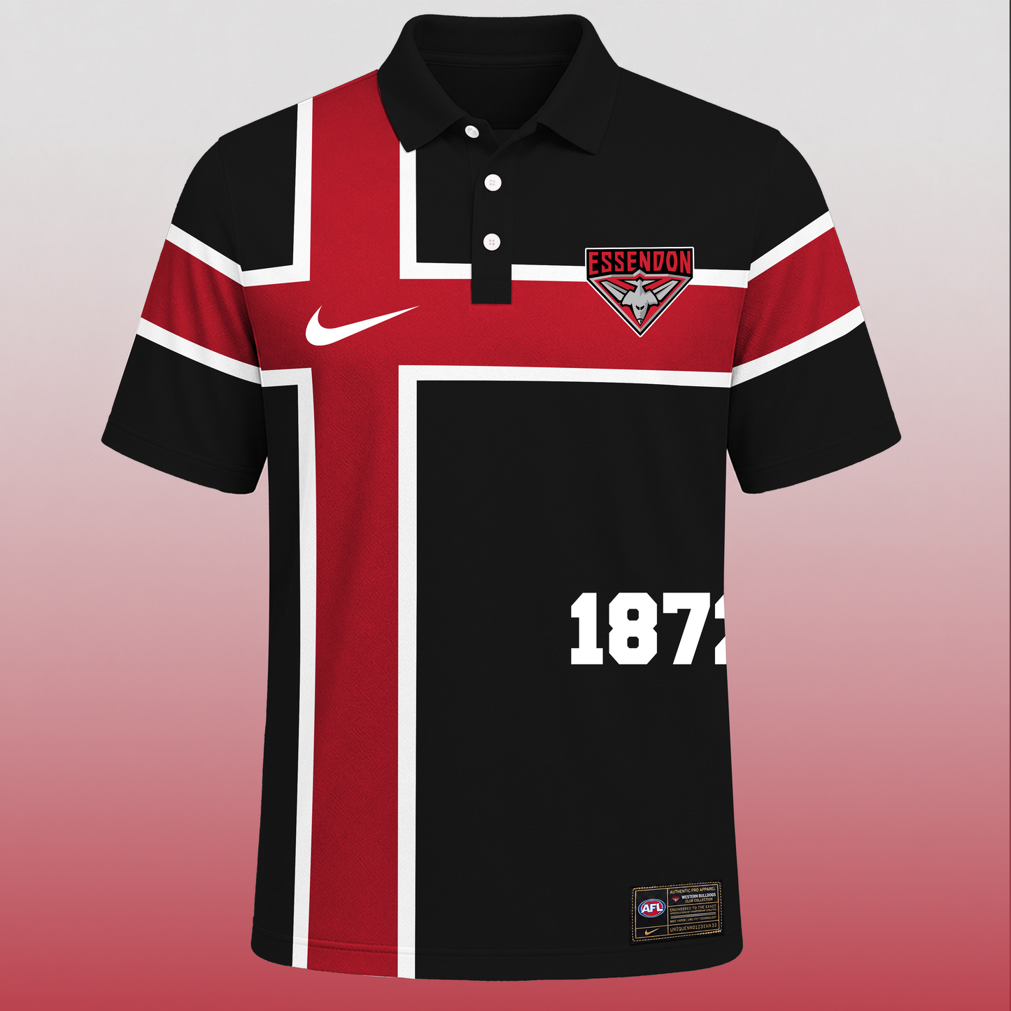 PREMIUM AFL X ESS EXCLUSIVE Sporty Cross Stripe Polo Shirt LIMITED EDITION
