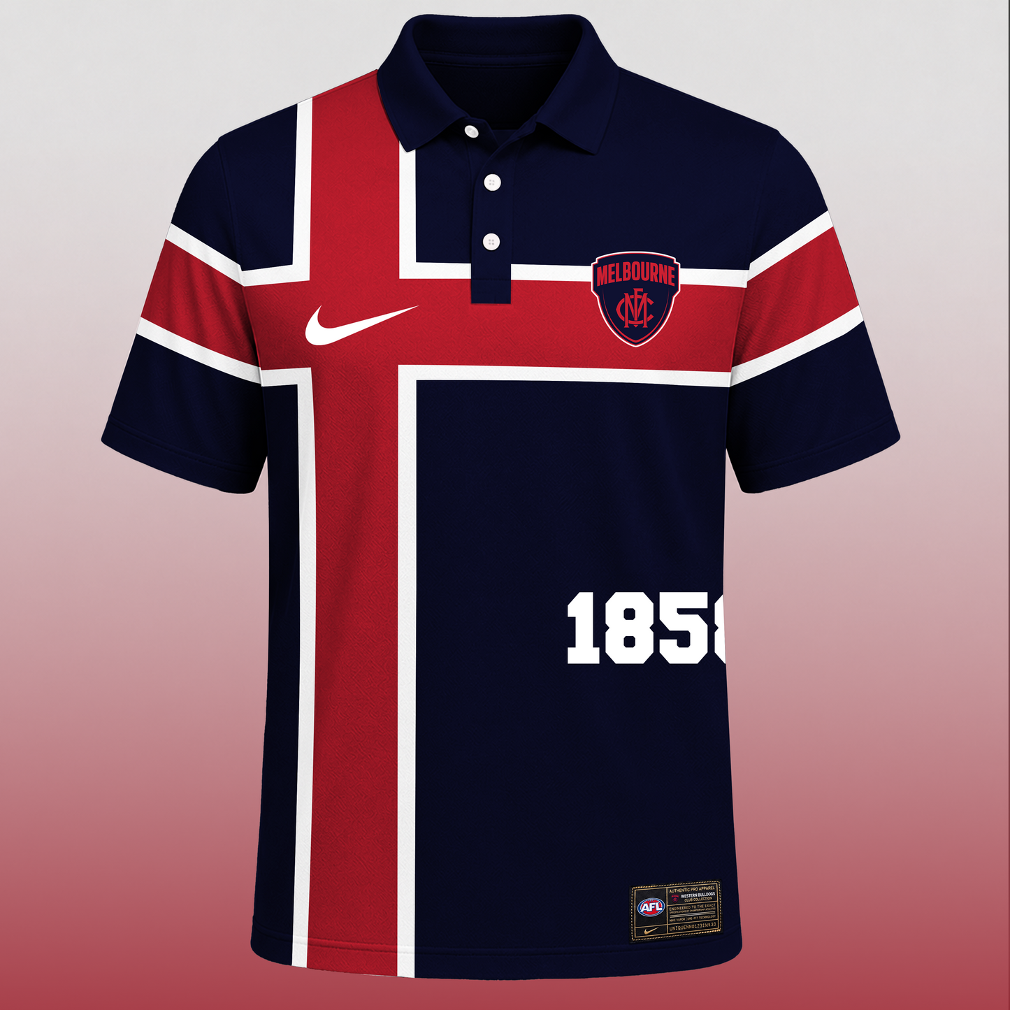 PREMIUM AFL X NEL EXCLUSIVE Sporty Cross Stripe Polo Shirt LIMITED EDITION