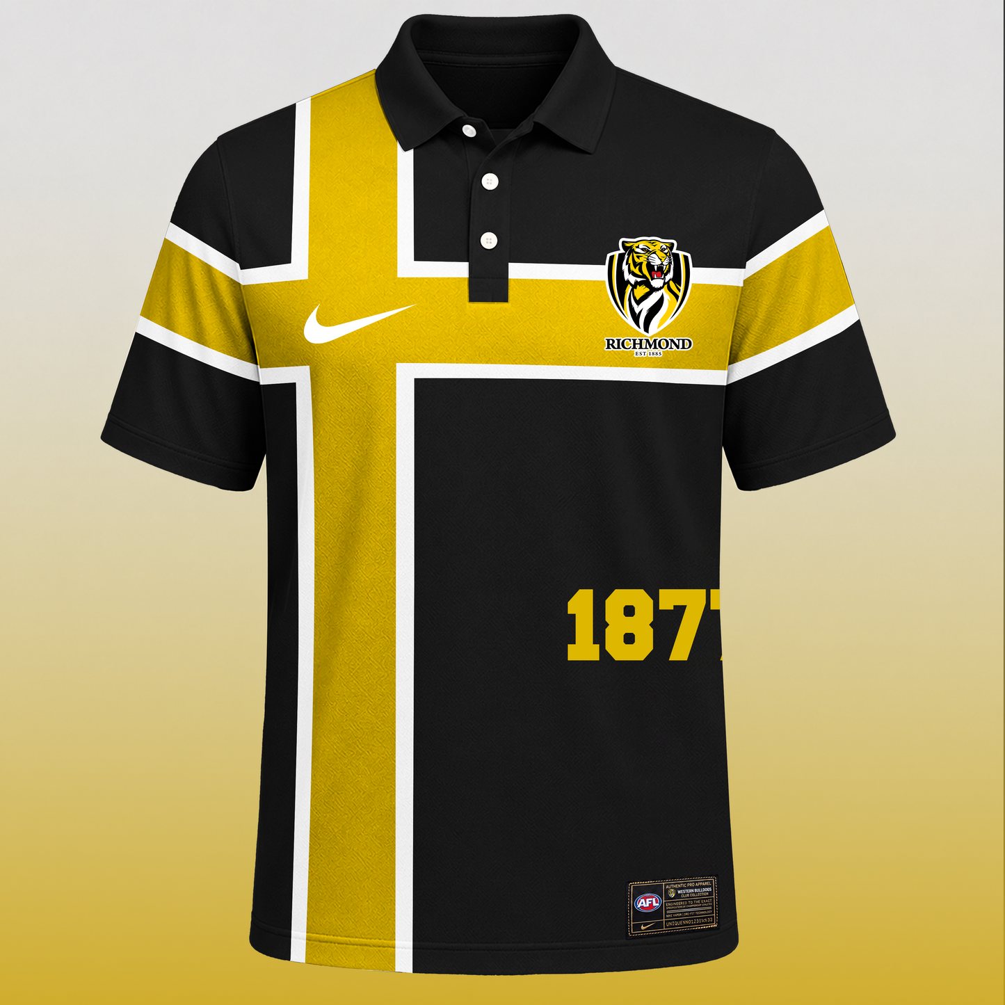 PREMIUM AFL X RIC EXCLUSIVE Sporty Cross Stripe Polo Shirt LIMITED EDITION