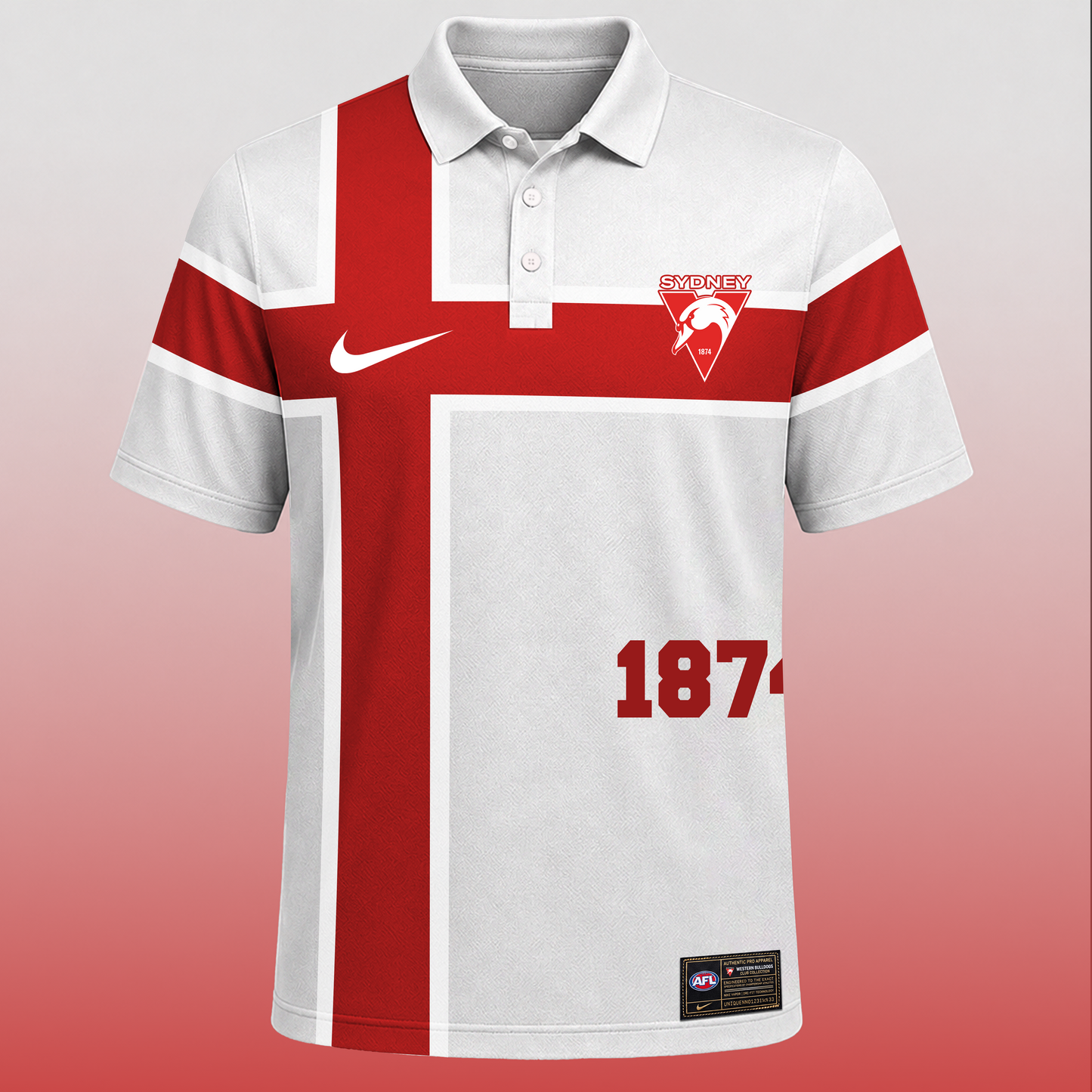 PREMIUM AFL X SS EXCLUSIVE Sporty Cross Stripe Polo Shirt LIMITED EDITION