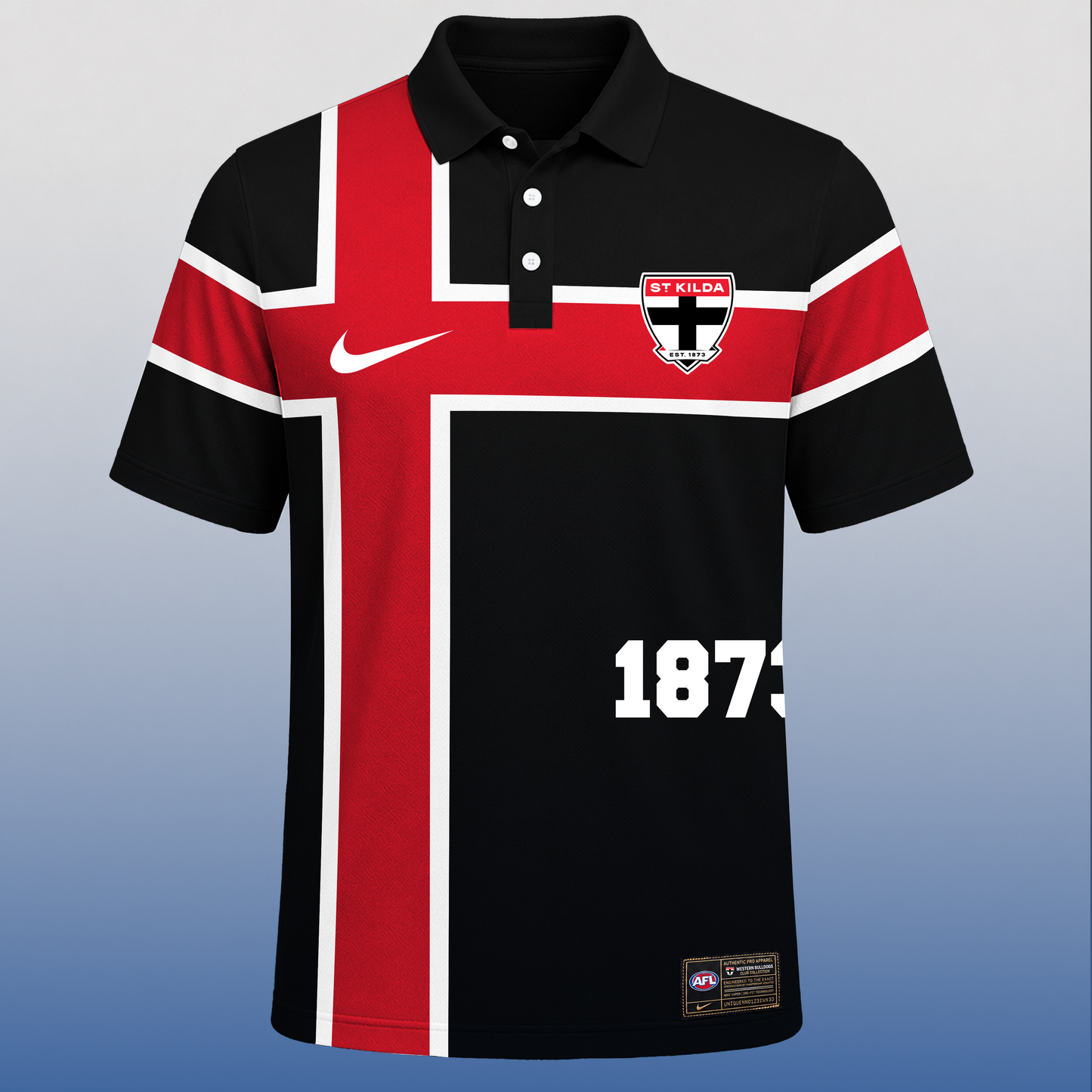 PREMIUM AFL X STK EXCLUSIVE Sporty Cross Stripe Polo Shirt LIMITED EDITION