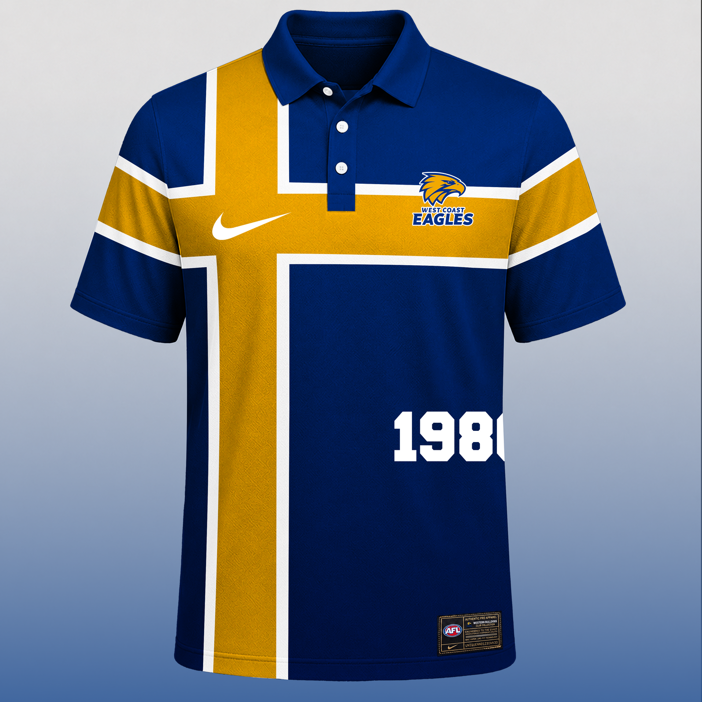 PREMIUM AFL X WCE EXCLUSIVE Sporty Cross Stripe Polo Shirt LIMITED EDITION