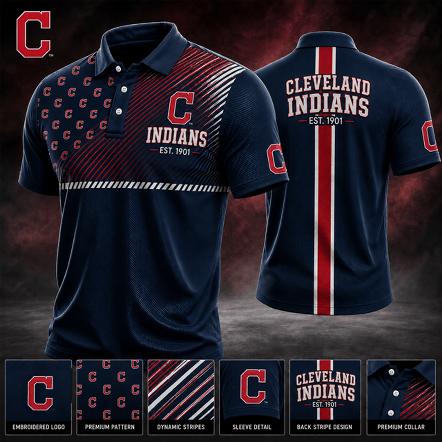 PREMIUM MLB X CLE EXCLUSIVE POLO SHIRT LIMITED EDITION